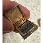 Antique Victorian Edwardian Gold-Filled Tiger Eye Pendant Locket & Pins