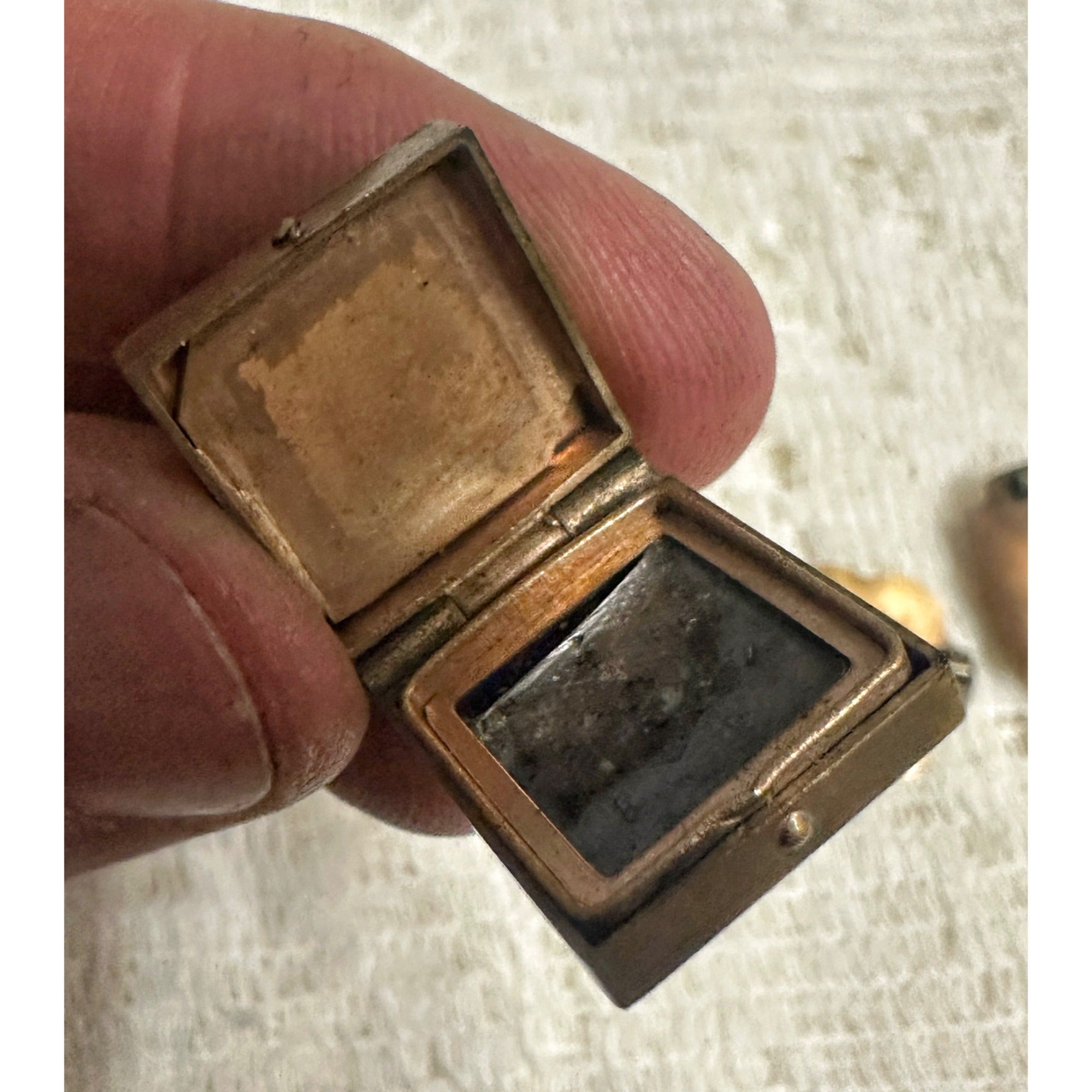 Antique Victorian Edwardian Gold-Filled Tiger Eye Pendant Locket & Pins