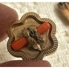 Antique Victorian Edwardian Gold-Filled Tiger Eye Pendant Locket & Pins