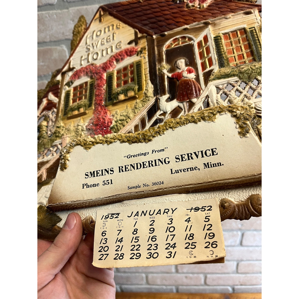 German Victorian Advertising Diecut Calendar Sign Luverne MN Smein Rendering