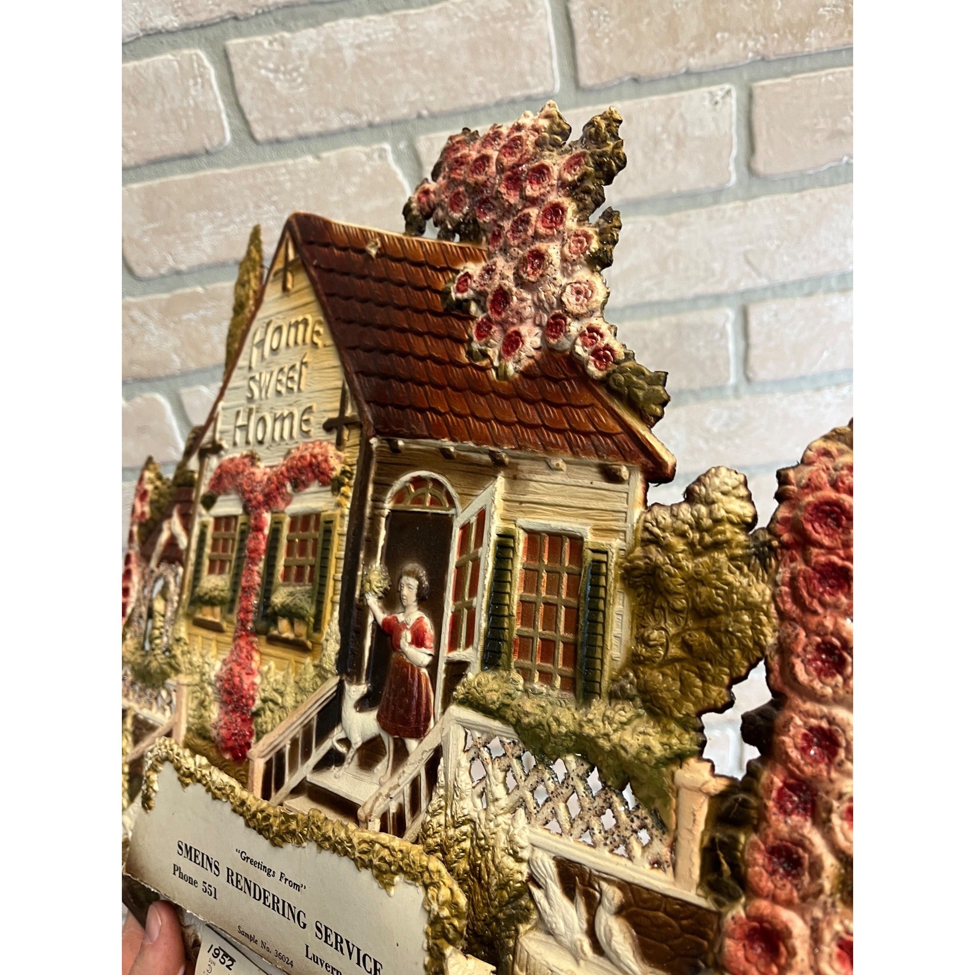 German Victorian Advertising Diecut Calendar Sign Luverne MN Smein Rendering