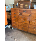 Antique General Store Seed Counter Display Cabinet Multi-Drawer Workshop