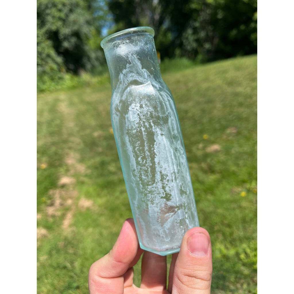 RARE Antique 1860s Civil War Era US NAVY Embossed Pepper Jar Bottle 8-Sided