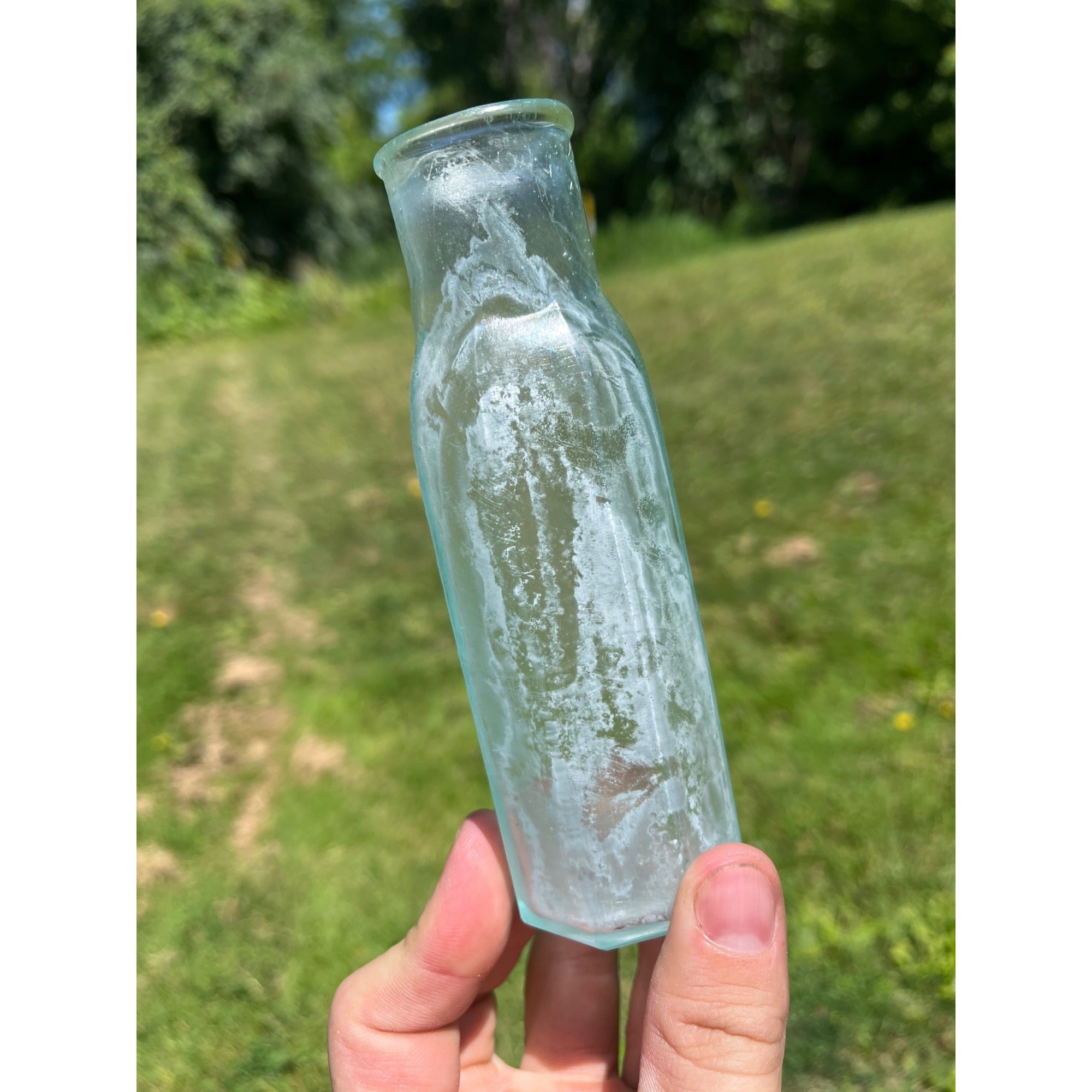 RARE Antique 1860s Civil War Era US NAVY Embossed Pepper Jar Bottle 8-Sided