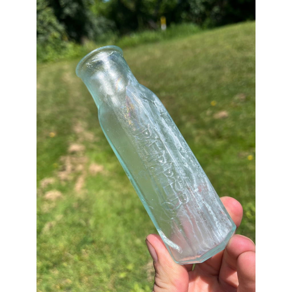 RARE Antique 1860s Civil War Era US NAVY Embossed Pepper Jar Bottle 8-Sided