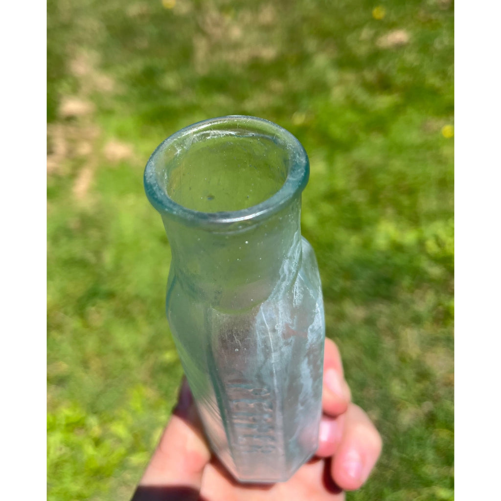 RARE Antique 1860s Civil War Era US NAVY Embossed Pepper Jar Bottle 8-Sided