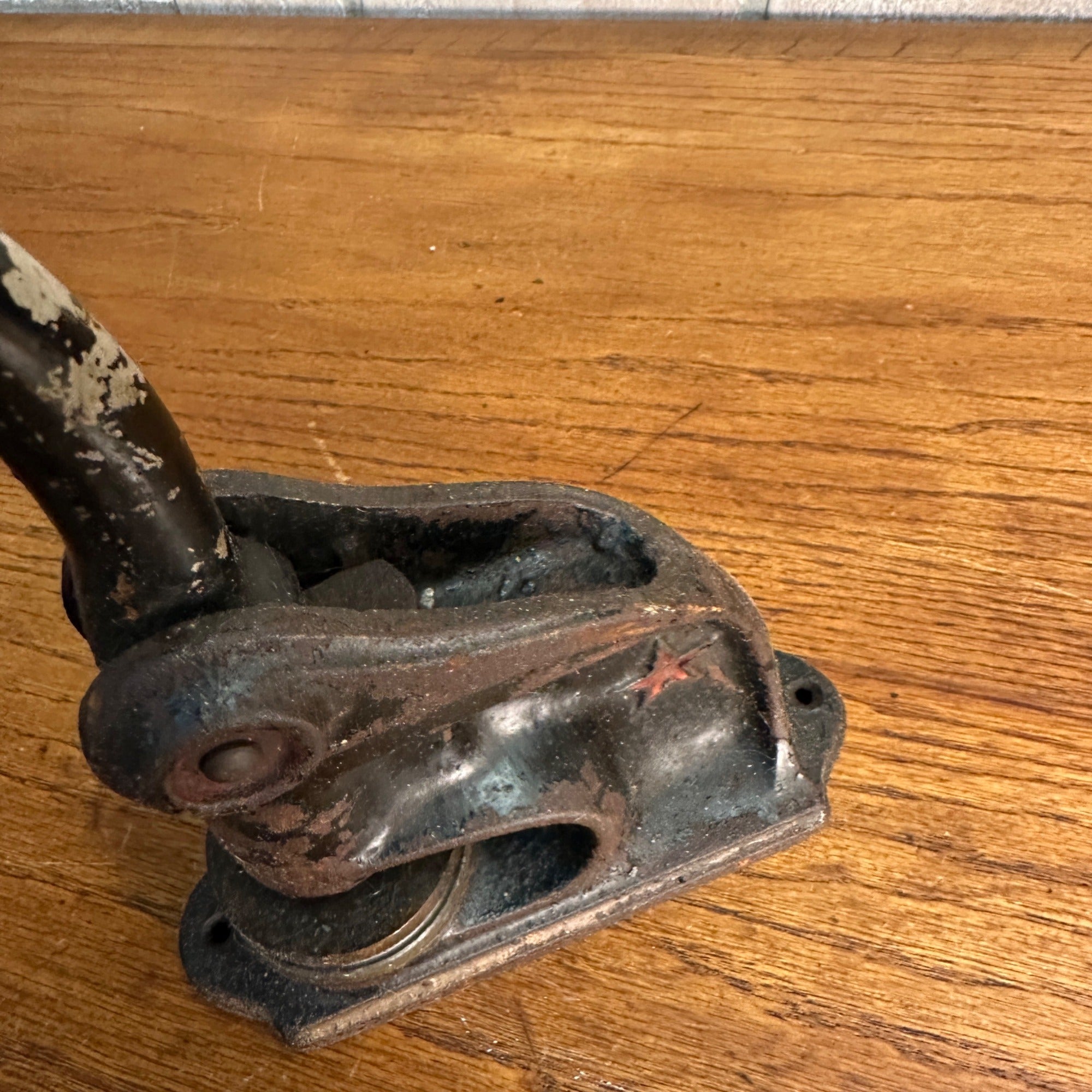 Antique Cast Iron Notary Stamp Seal -Lendved Schultz Hardware Antigo Wis