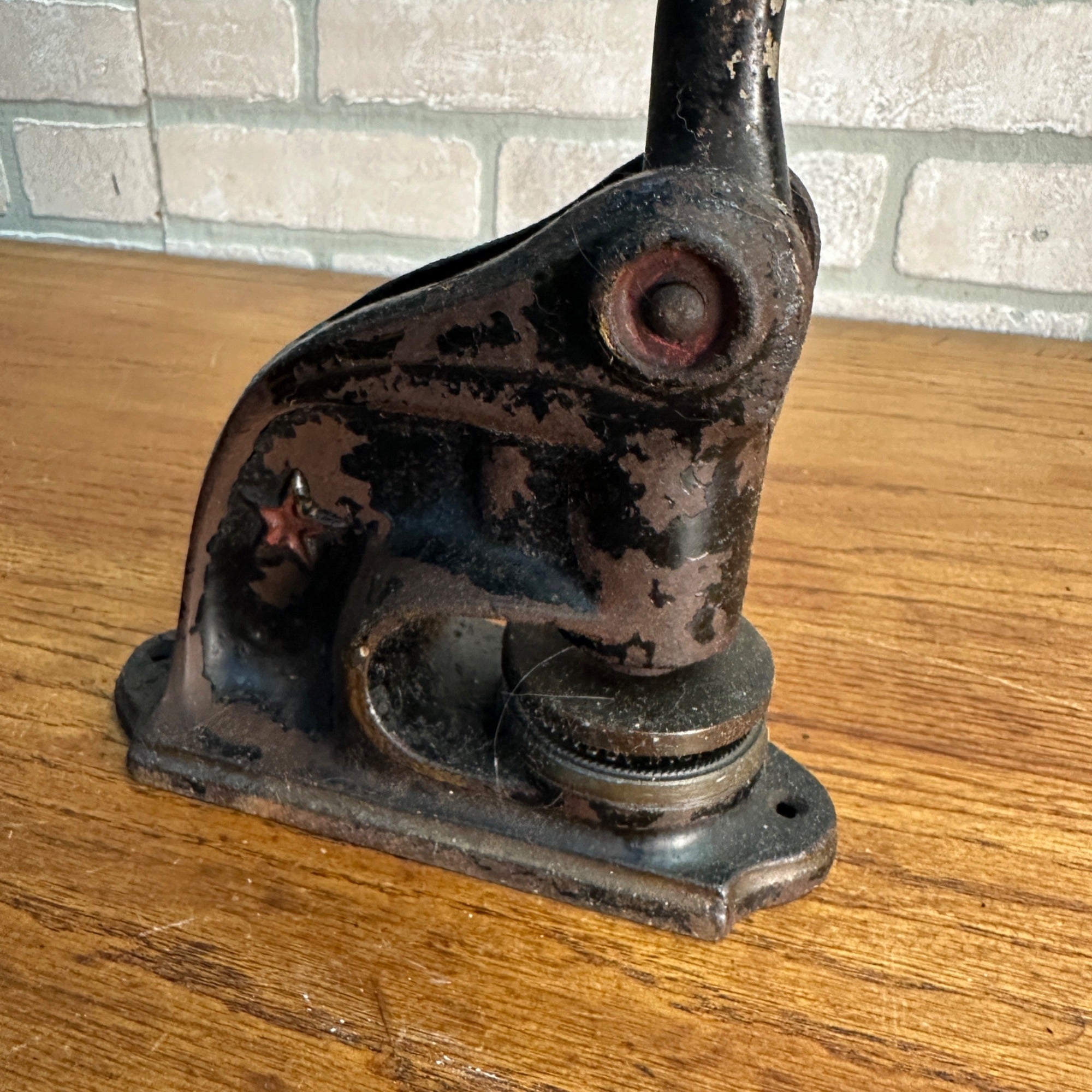 Antique Cast Iron Notary Stamp Seal -Lendved Schultz Hardware Antigo Wis