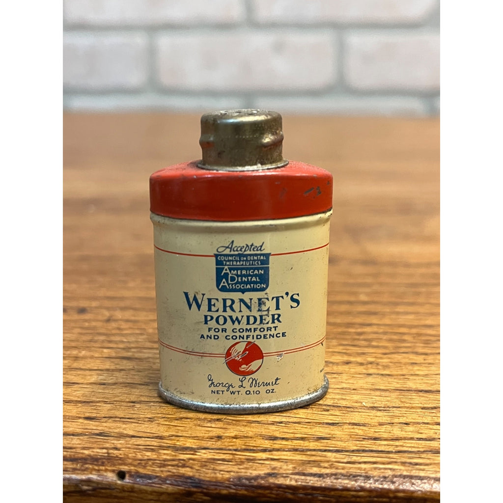 1920s Vintage Dr Wernet's Denture Powder Tin Sample 2"