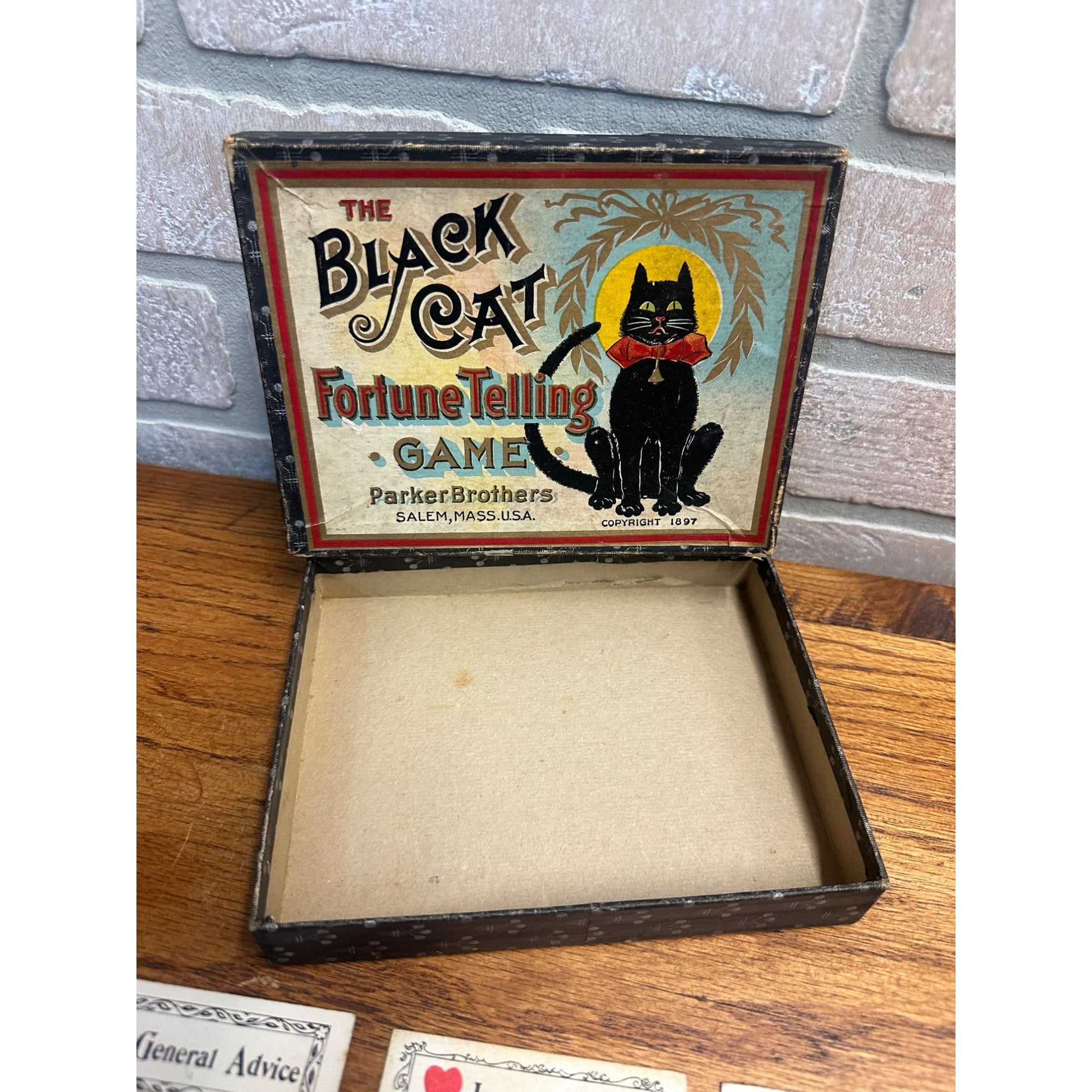 RARE Antique 1897 The Black Cat Fortune Telling Game - Parker Brothers Halloween