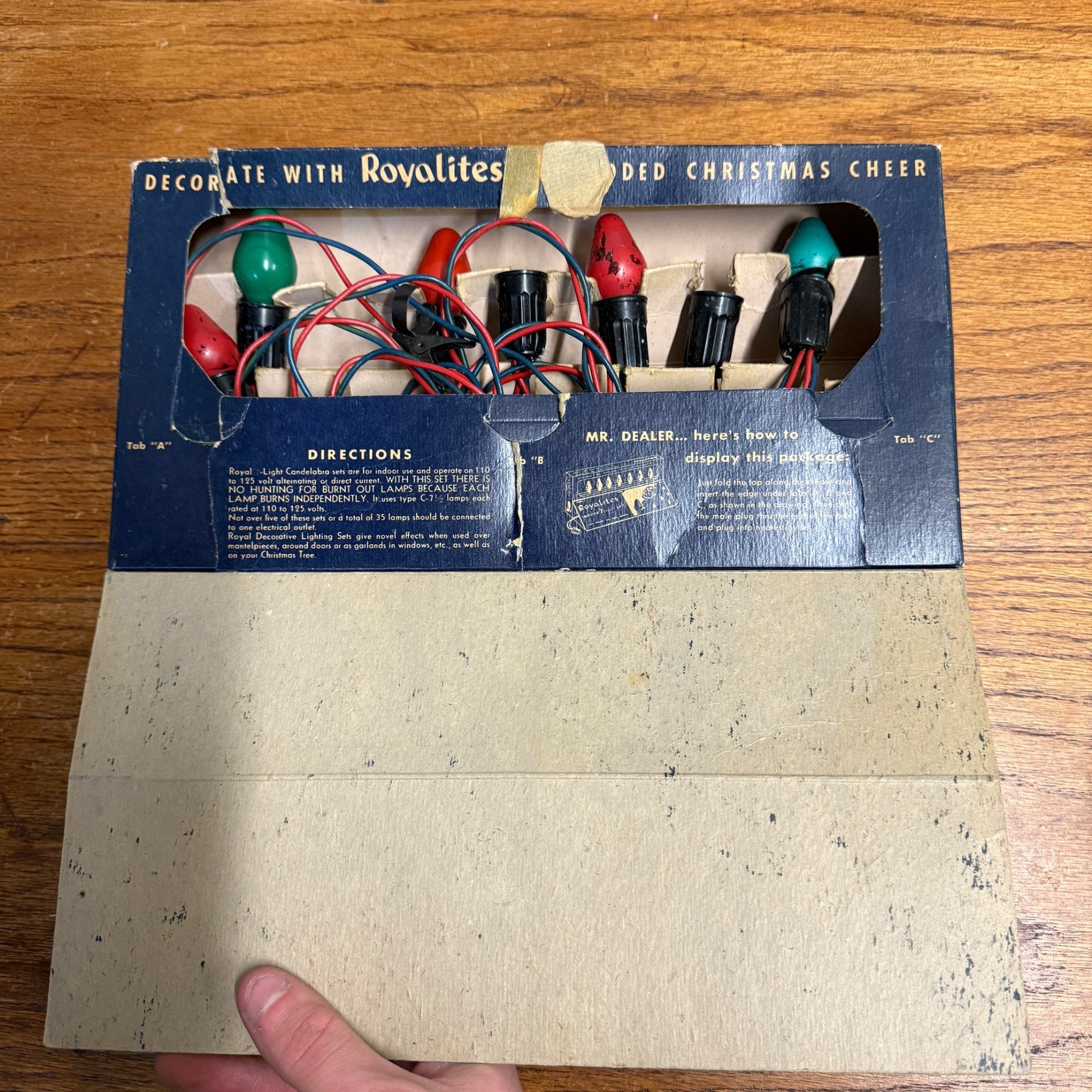 Vintage Christmas String Lights Xmas Box Decor Royalites