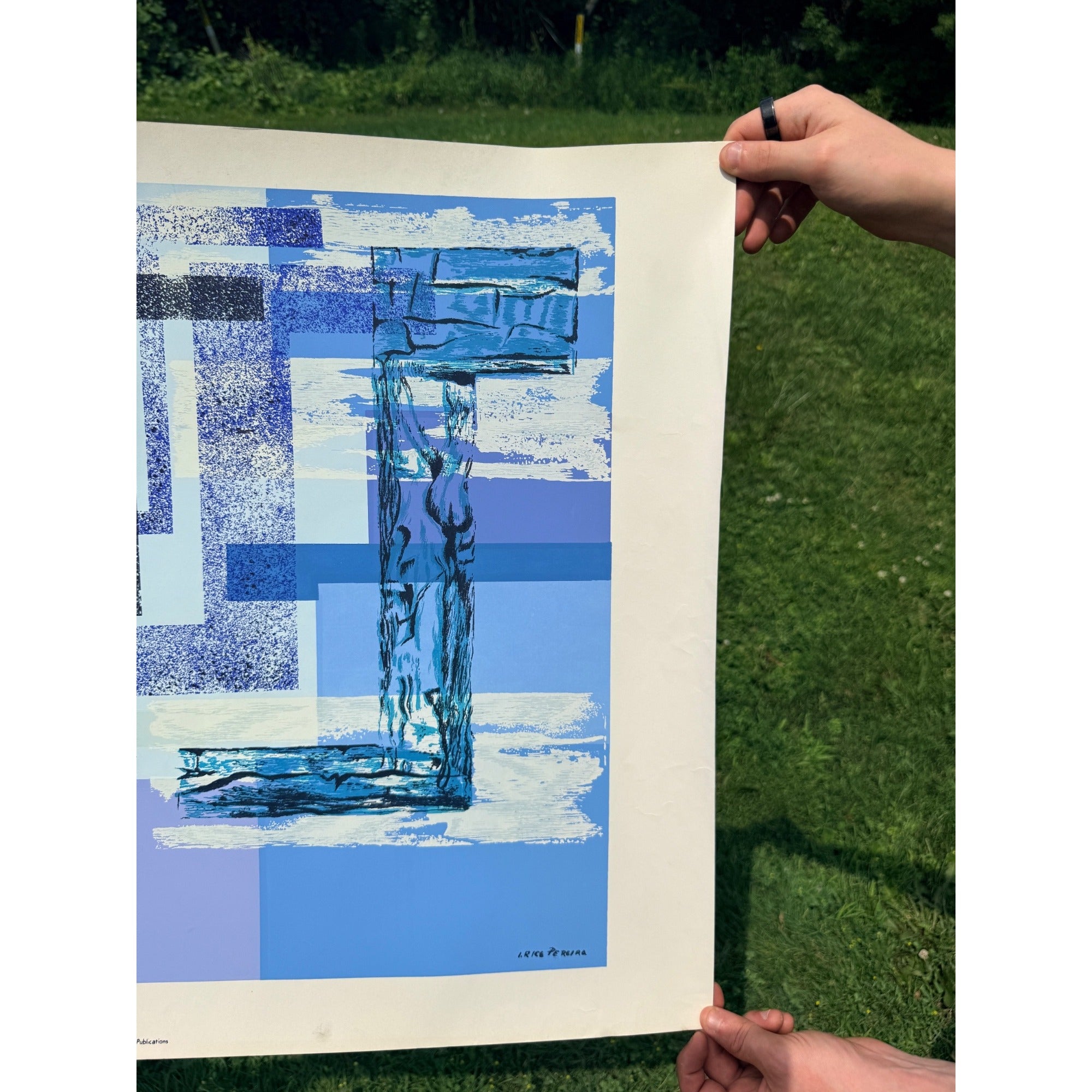 Original Irene Rice Pereira Screen Print "Landscape of the Absolute" Mid-Century Modernist Art
