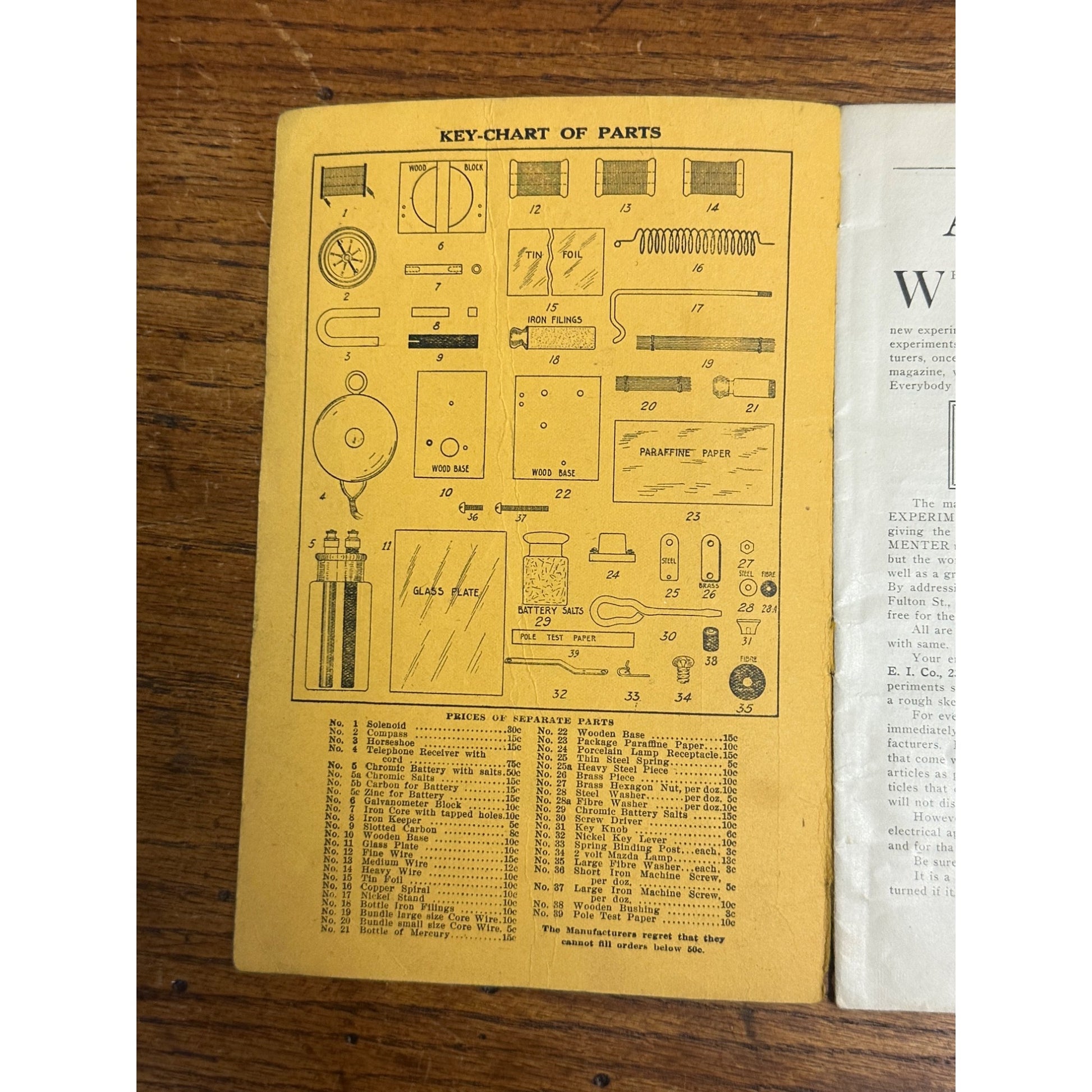 RARE 1917 Electro Importing Co "The Boy's Electric Toys" Experiment Booklet