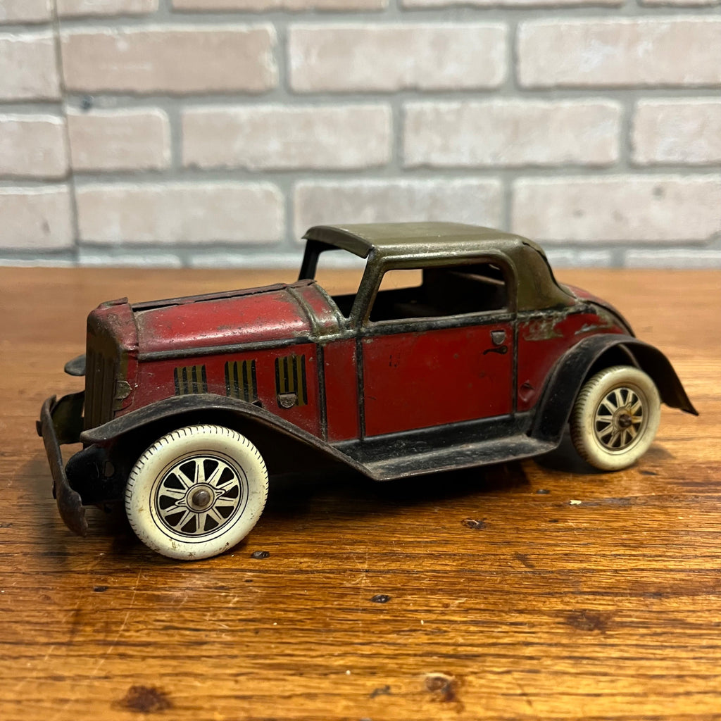 Vintage 1930s Louis Marx Fire Chief Coupe Siren Friction Car Toy