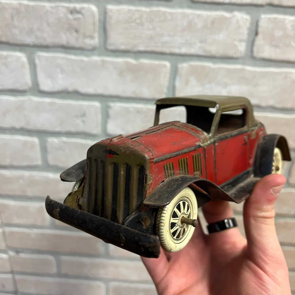 Vintage 1930s Louis Marx Fire Chief Coupe Siren Friction Car Toy