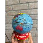 Vintage Ohio Art World Bank Globe Tin Litho Savings Bank Toy USA Made - As-Is
