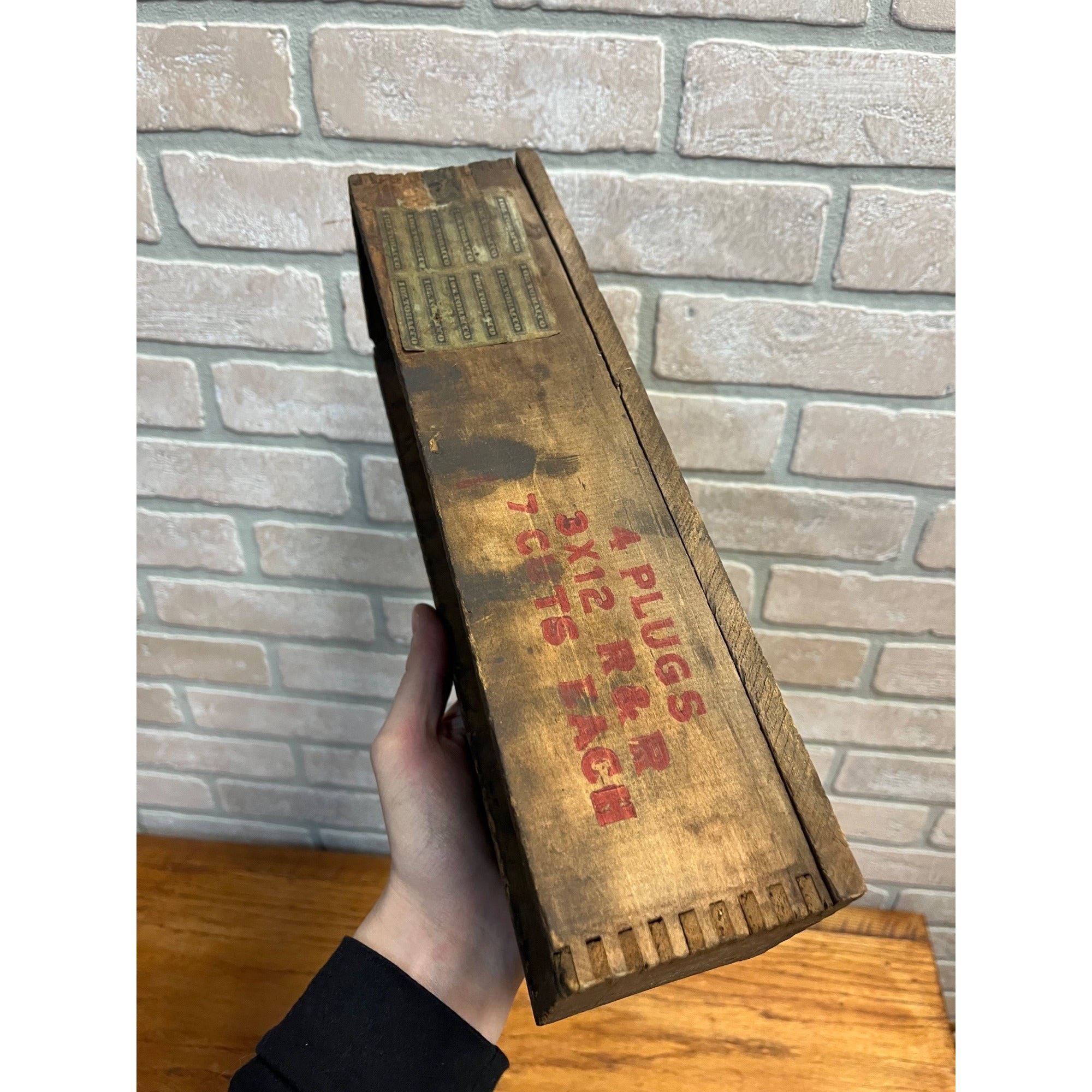 Vintage c1930s Yankee Girl Cut Plug Tobacco Wooden Crate Box