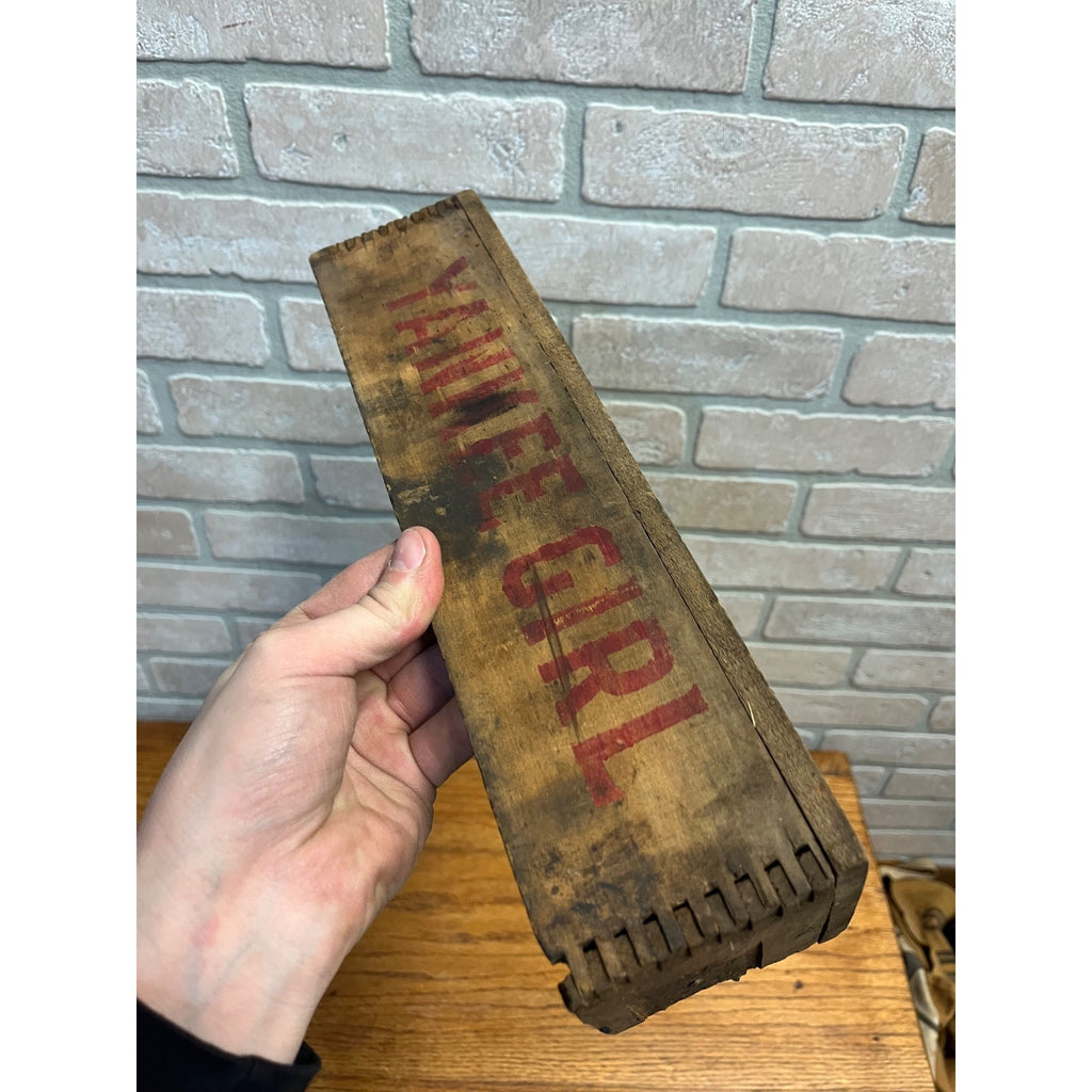 Vintage c1930s Yankee Girl Cut Plug Tobacco Wooden Crate Box