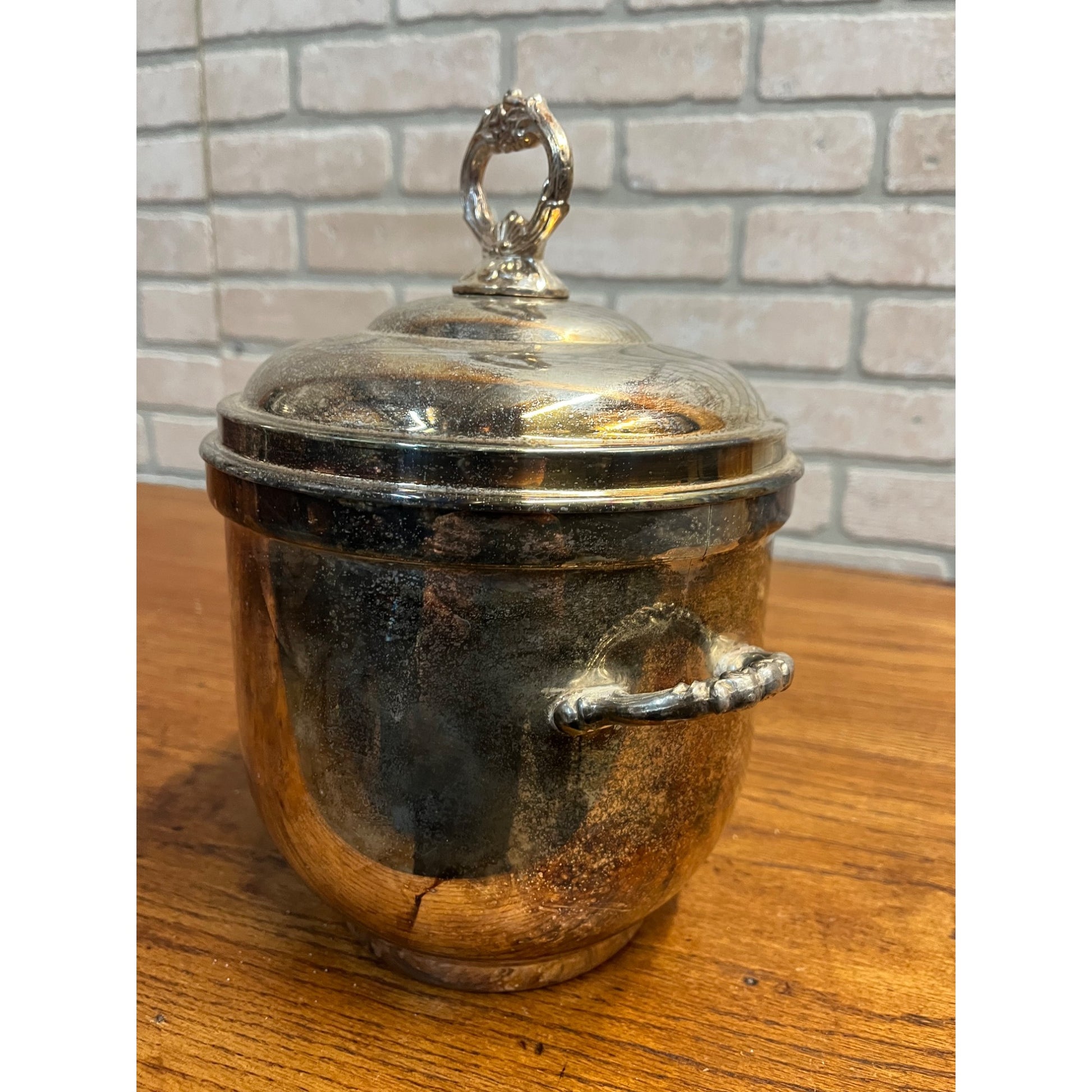 Vintage Gorham Newport Silver Plated Ice Bucket Insulated Lidded 7"
