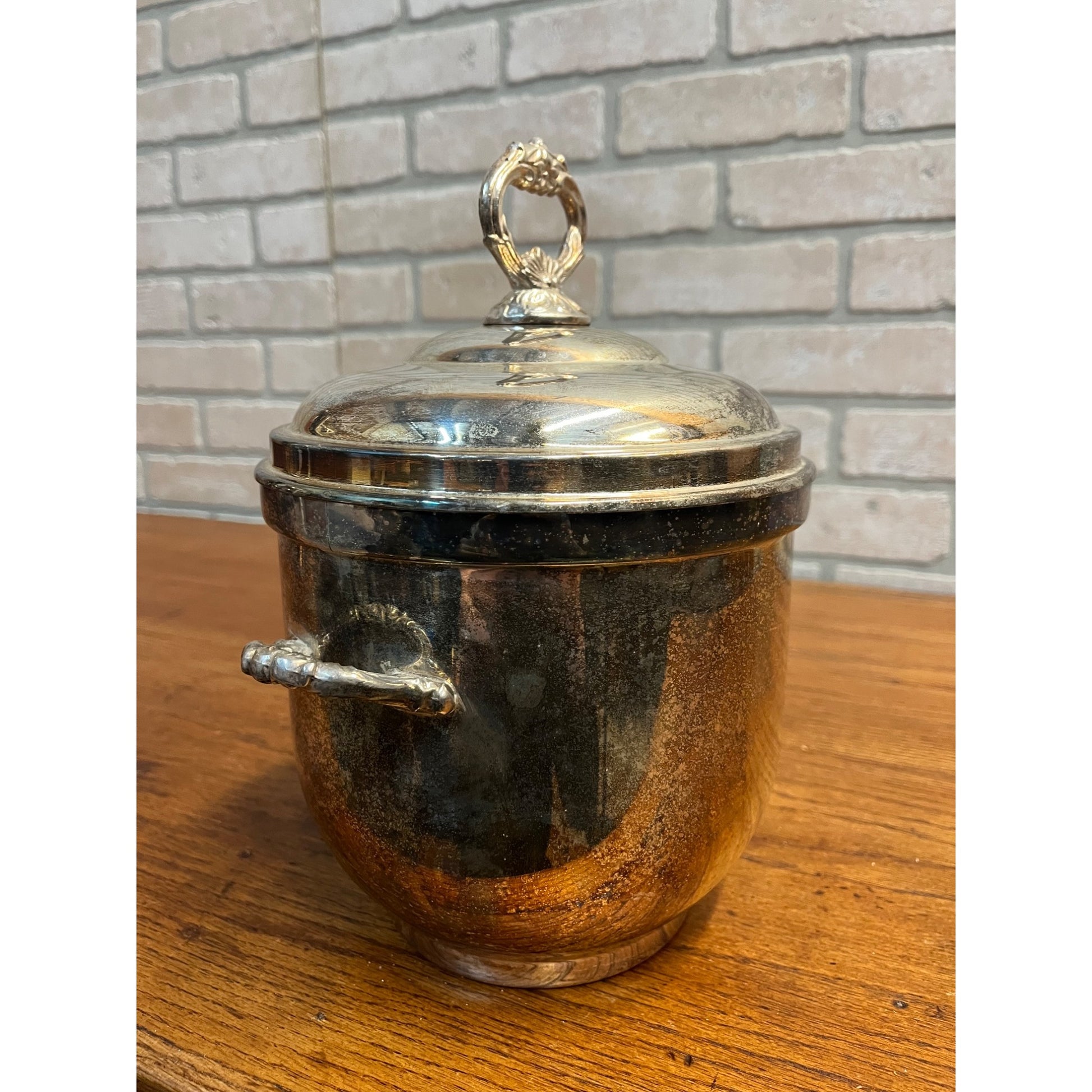Vintage Gorham Newport Silver Plated Ice Bucket Insulated Lidded 7"