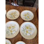 Vintage 1970s Roycroft Stoneware Co. Sunshine Prairie Flower Dinner & Salad Plates 17pcs