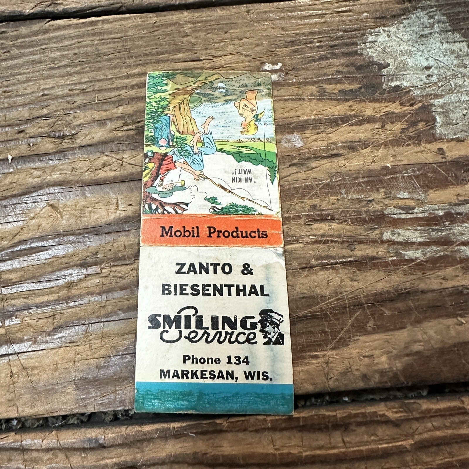 Vintage Advertising Matchbook - Zanto Biesenthal Markesan Wisconsin Mobil Statio