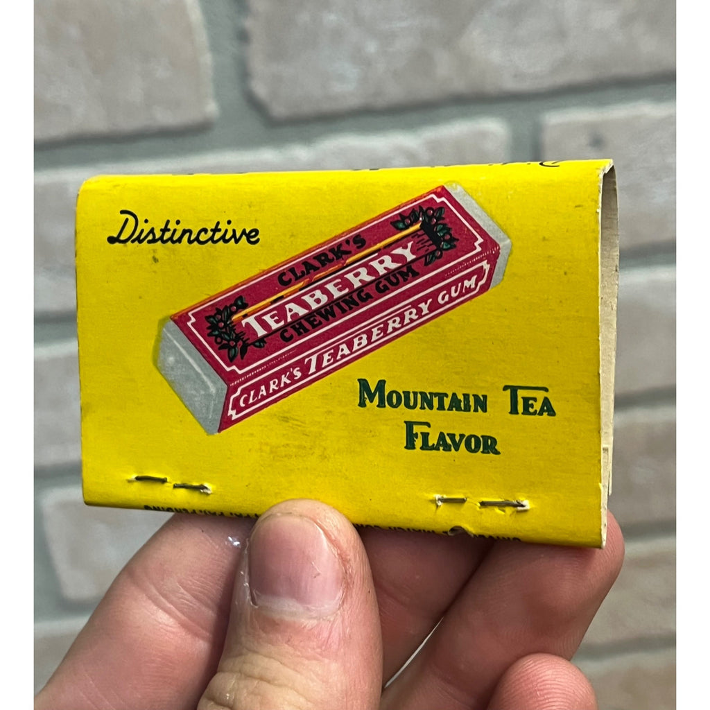Vintage Clark's Teaberry Chewing Gum 40 Strike Matchbook Full Advertising