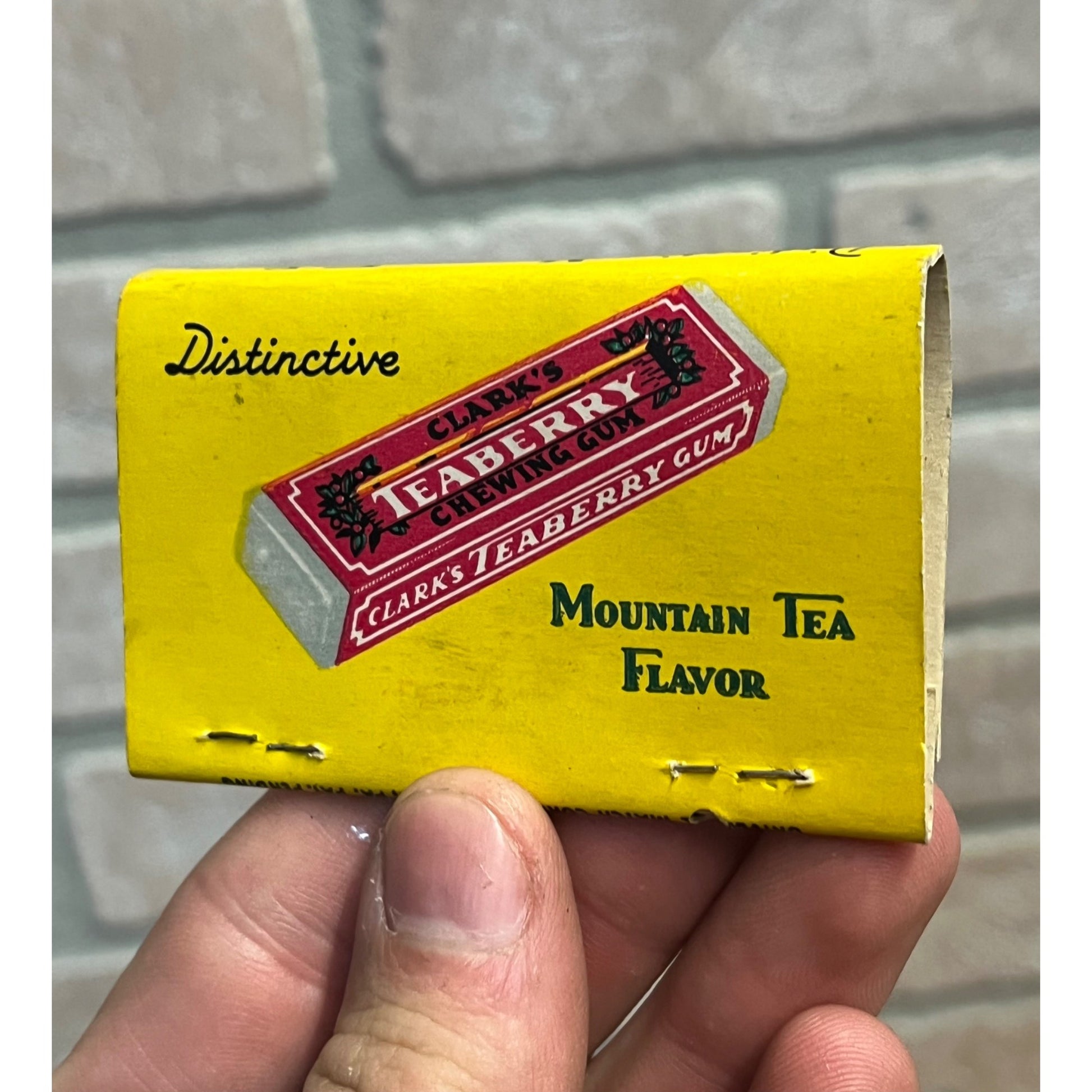 Vintage Clark's Teaberry Chewing Gum 40 Strike Matchbook Full Advertising