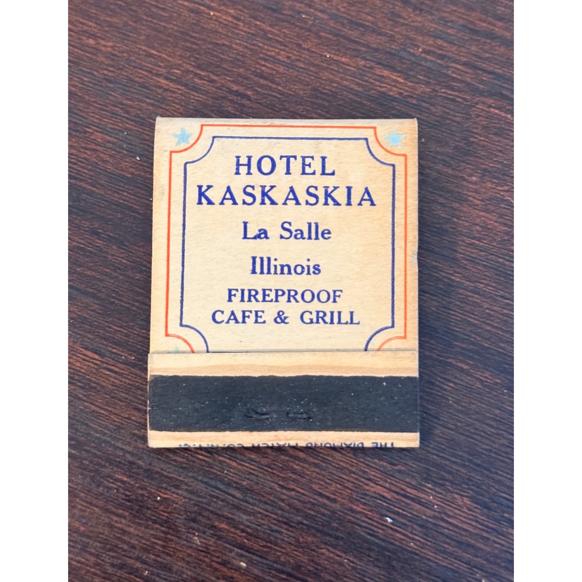 Vintage WWII Uncle Sam Hotel Kaskaskia La Salle IL Unstruck FULL Matchbook