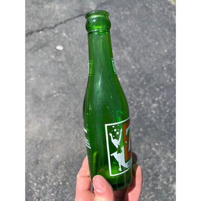 Vintage 7Up Seven-Up Glass Soda Bottle 7oz Swimmer Girl Tulsa OK Oklahoma