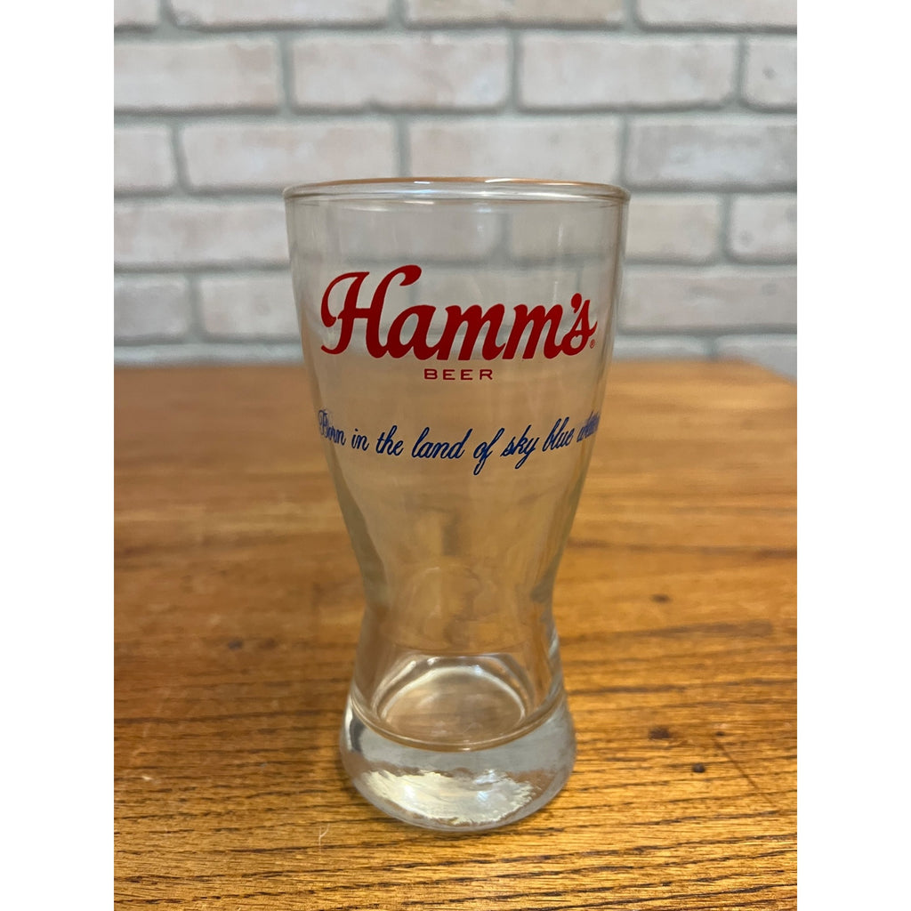 Vintage Hamm’s Beer Pilsner Glass 5-3/8” Tall Barware Land of Sky Blue Waters