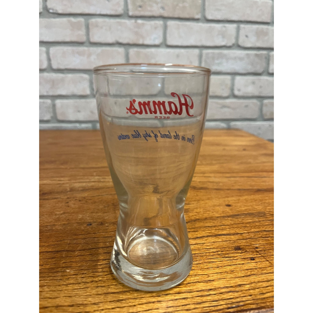 Vintage Hamm’s Beer Pilsner Glass 5-3/8” Tall Barware Land of Sky Blue Waters