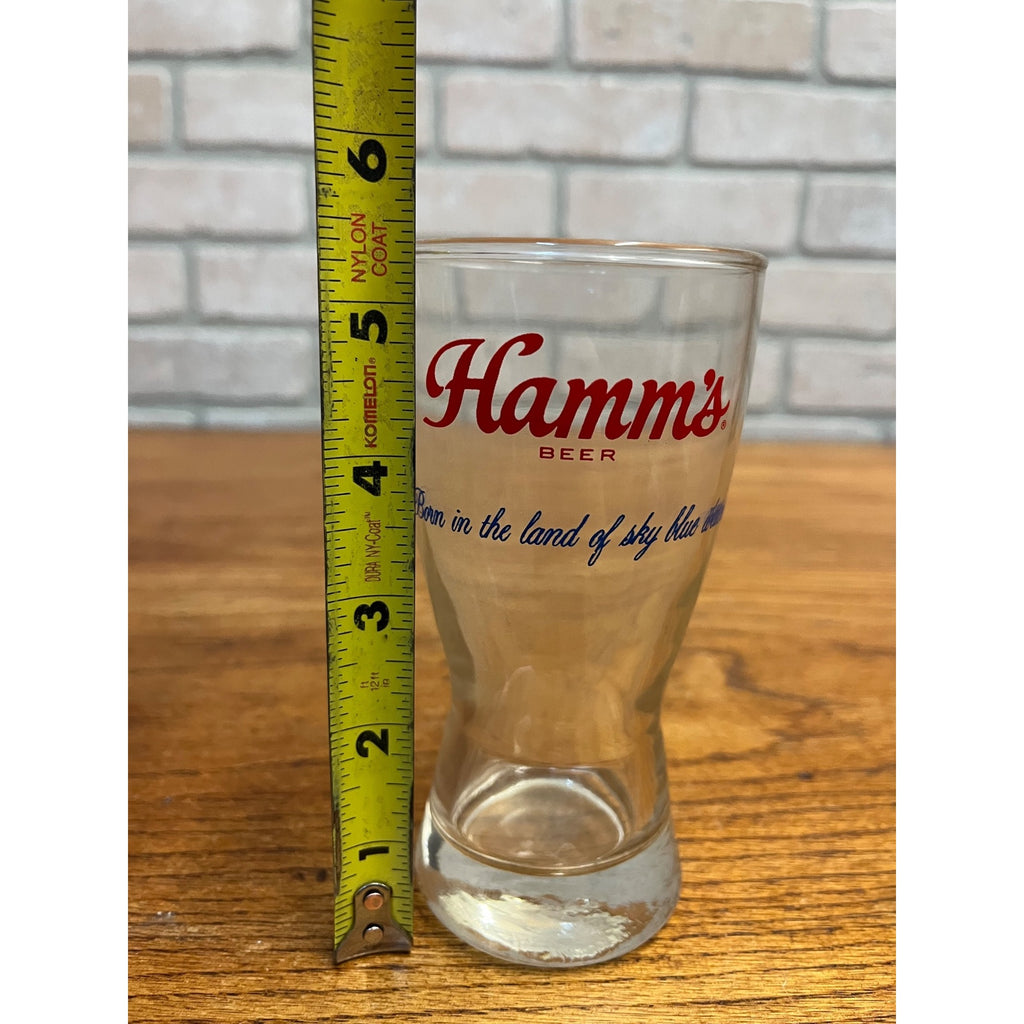 Vintage Hamm’s Beer Pilsner Glass 5-3/8” Tall Barware Land of Sky Blue Waters