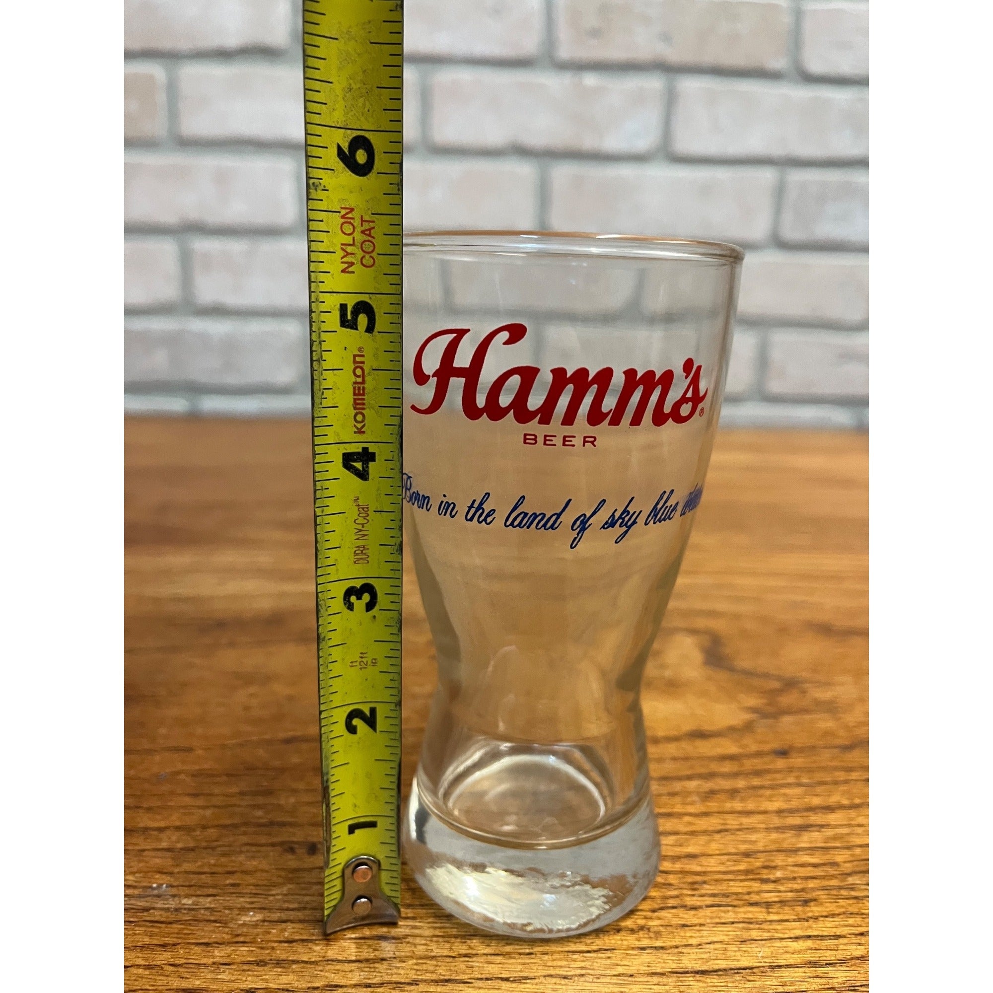 Vintage Hamm’s Beer Pilsner Glass 5-3/8” Tall Barware Land of Sky Blue Waters