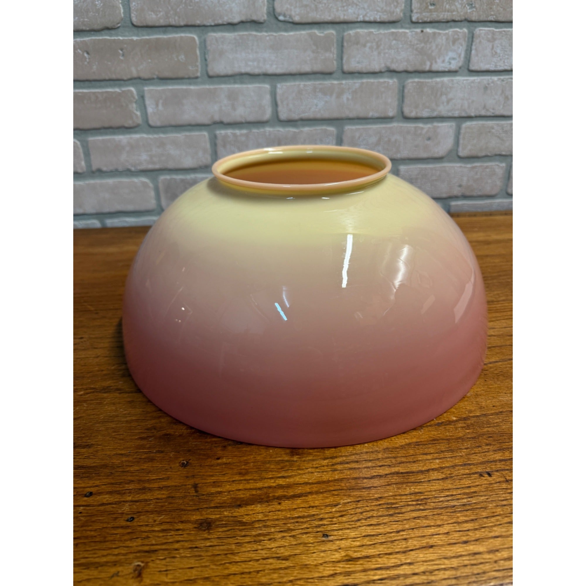 Vintage Pink & Green Burmese Victorian Hanging Parlor Lamp 14" UV GLOW Uranium