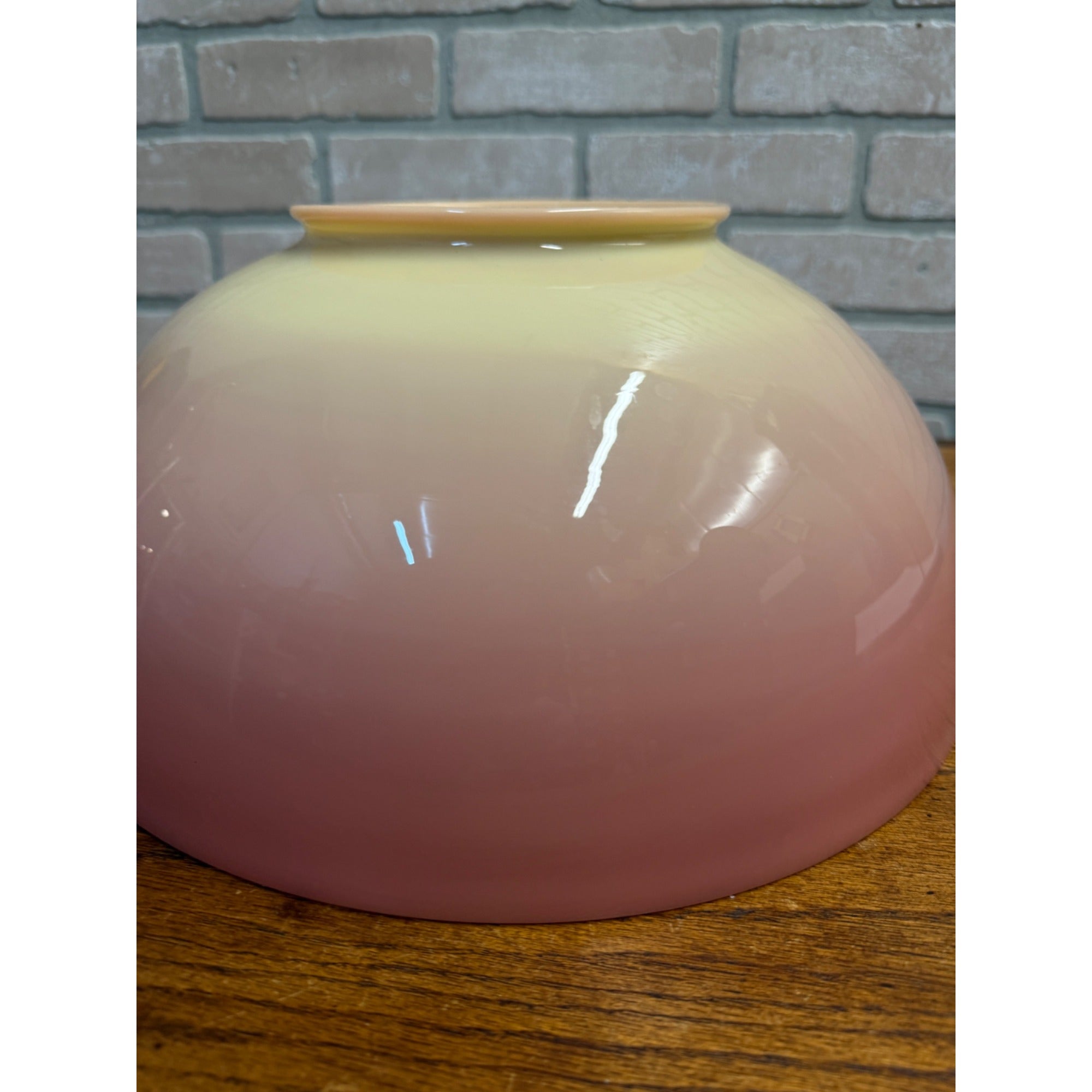 Vintage Pink & Green Burmese Victorian Hanging Parlor Lamp 14" UV GLOW Uranium