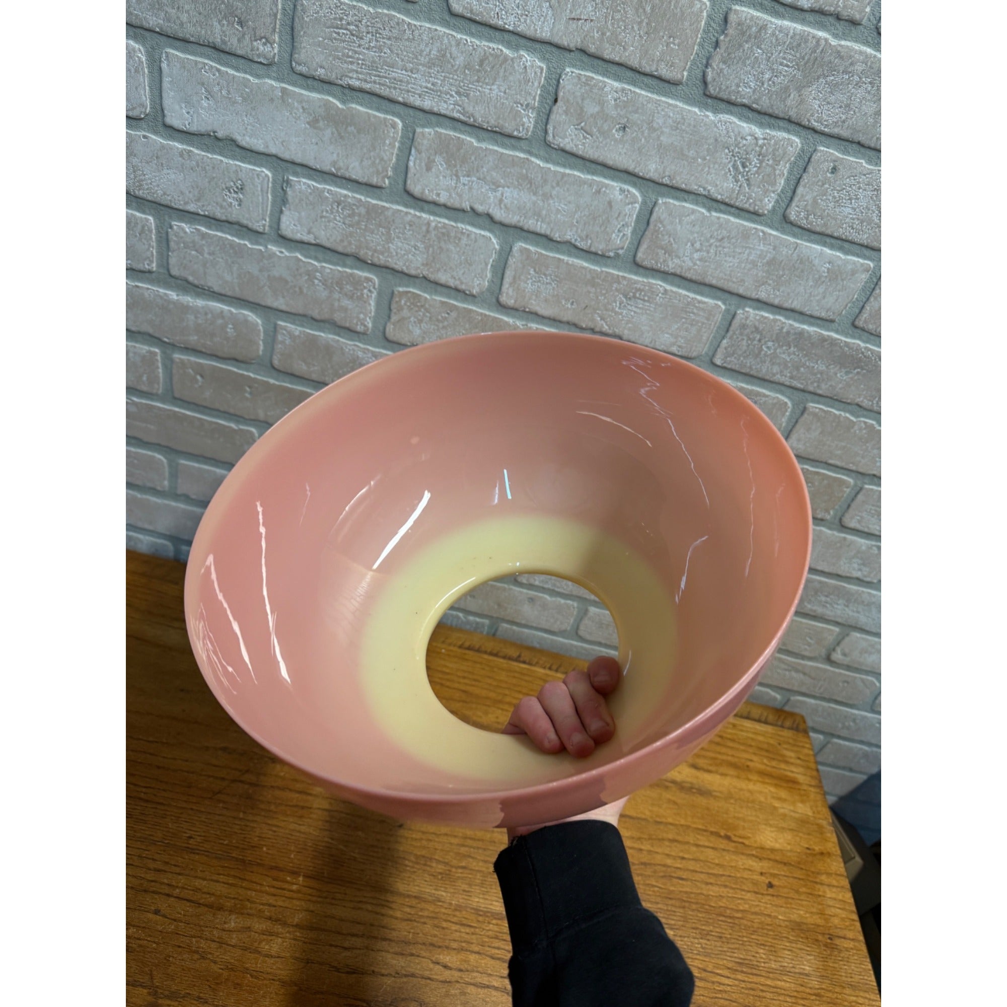 Vintage Pink & Green Burmese Victorian Hanging Parlor Lamp 14" UV GLOW Uranium