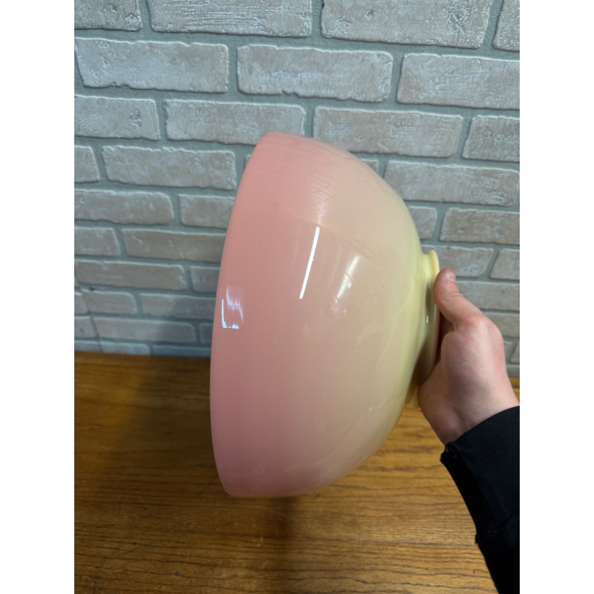 Vintage Pink & Green Burmese Victorian Hanging Parlor Lamp 14" UV GLOW Uranium