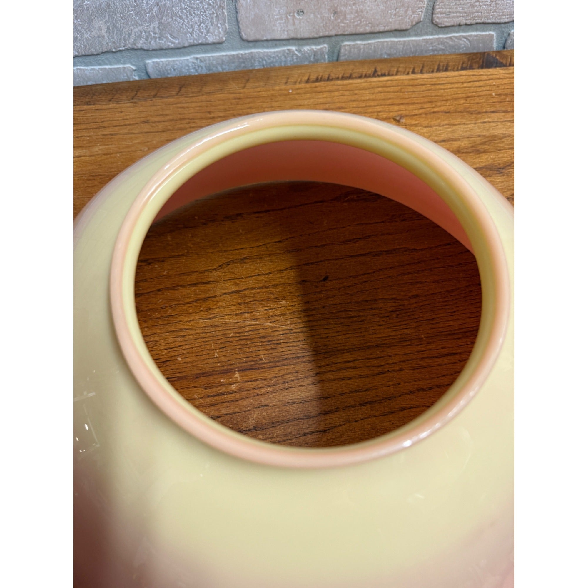 Vintage Pink & Green Burmese Victorian Hanging Parlor Lamp 14" UV GLOW Uranium