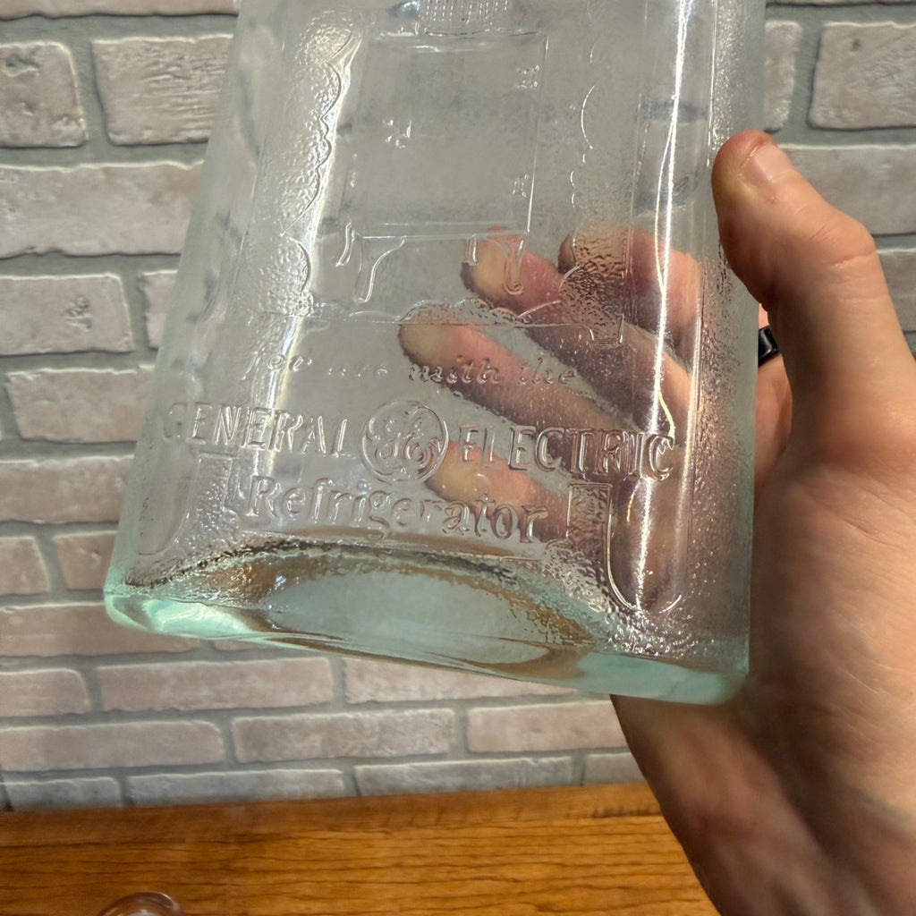 Vintage 1930s GE General Electric Glass Ice Box Fridge Refrigerator Water Bottle Jar #5