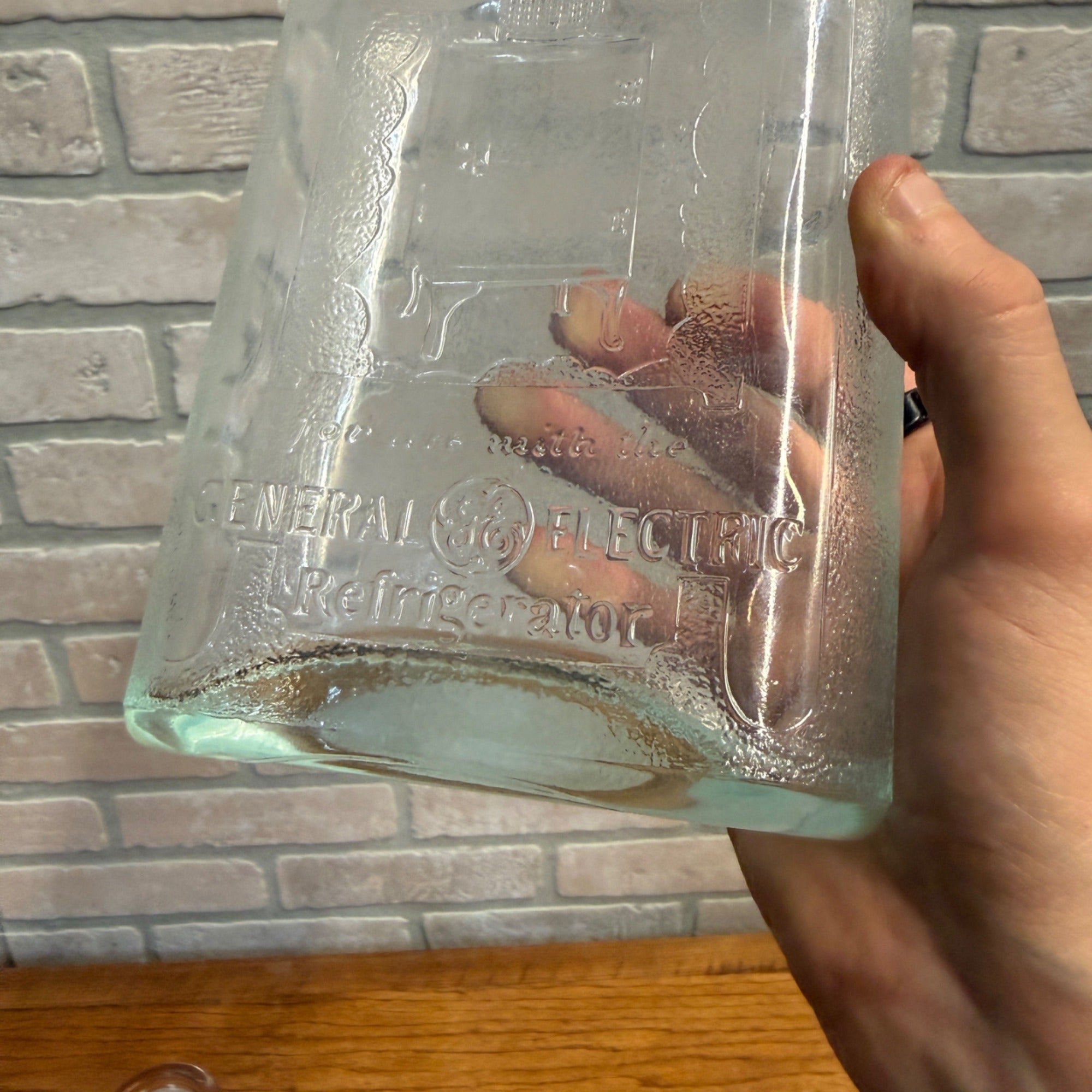 Vintage 1930s GE General Electric Glass Ice Box Fridge Refrigerator Water Bottle Jar #5