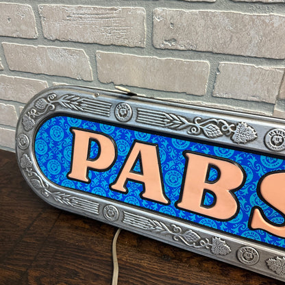 Vintage PABST Blue Ribbon 37 Inch Beer Bar Light Sign Working Red Light