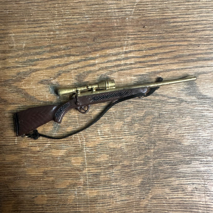 Vintage 1964 GI Joe Adventure Team Brown Stock Gold Scope Rifle w/ Strap 5.75"