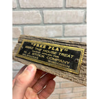 Vintage 1930s H.J. Stock Company Trade Simulator Tag Sign Milwaukee Wis