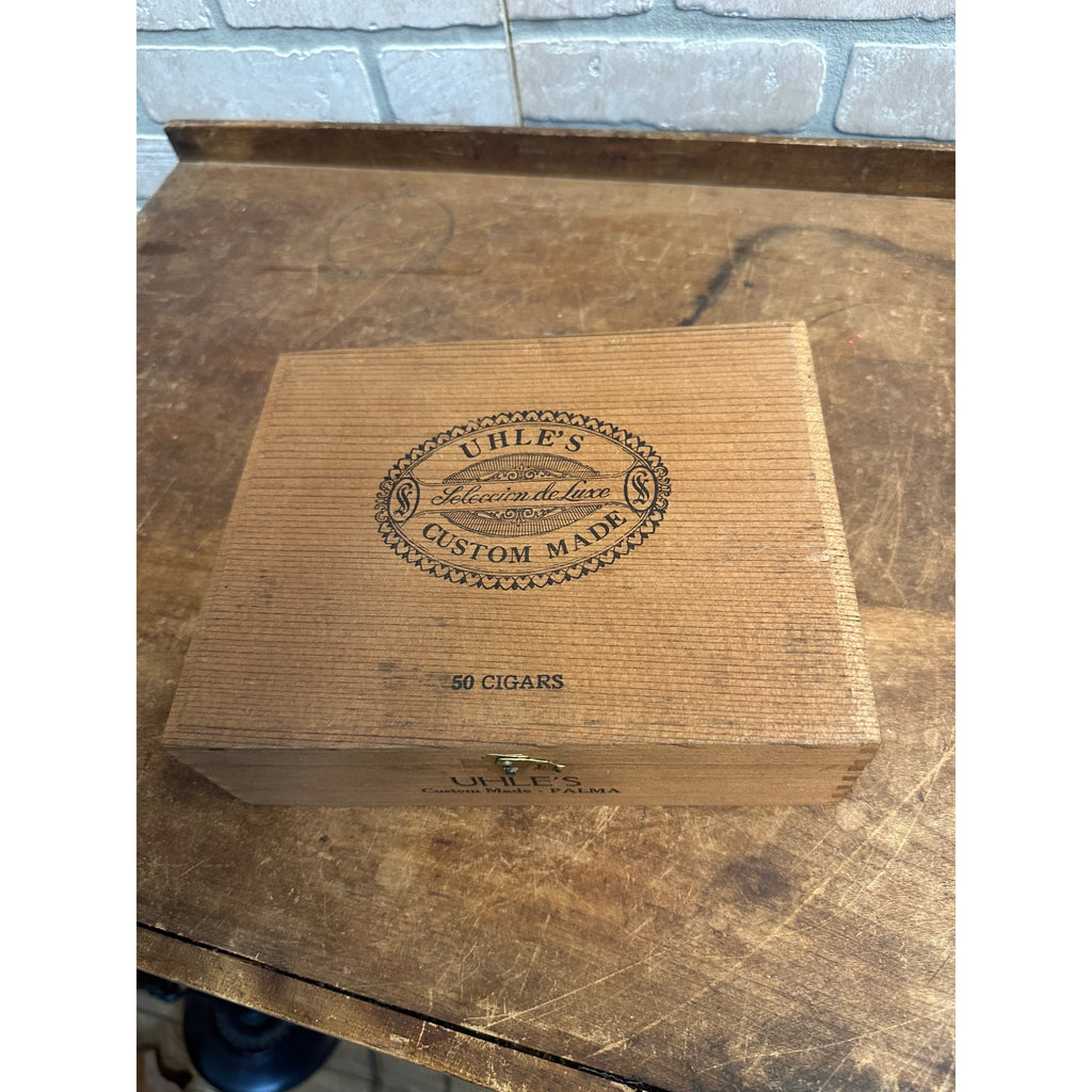 Vintage Jack Uhle Wooden Palma Cigar Box Empty Milwaukee Wis