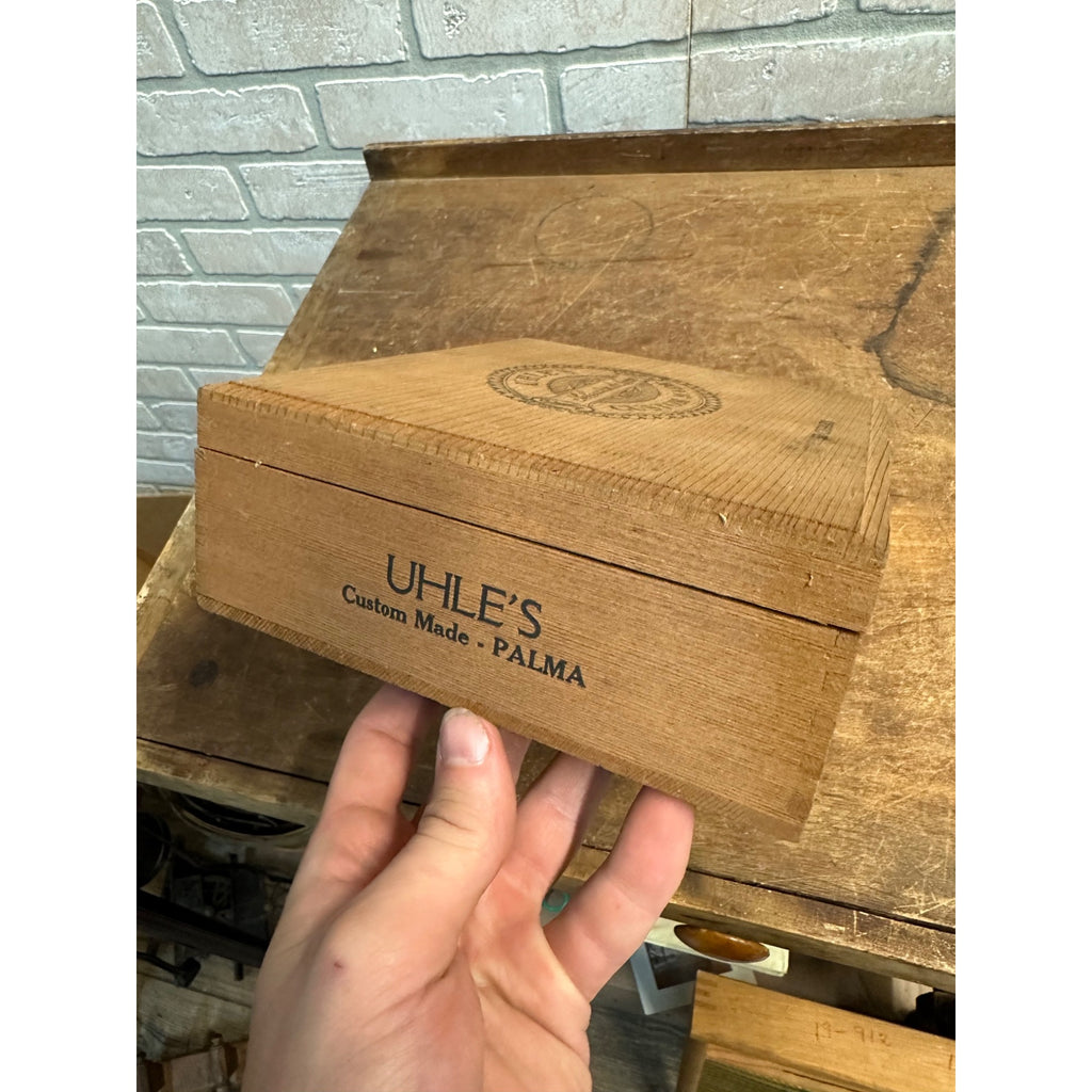 Vintage Jack Uhle Wooden Palma Cigar Box Empty Milwaukee Wis