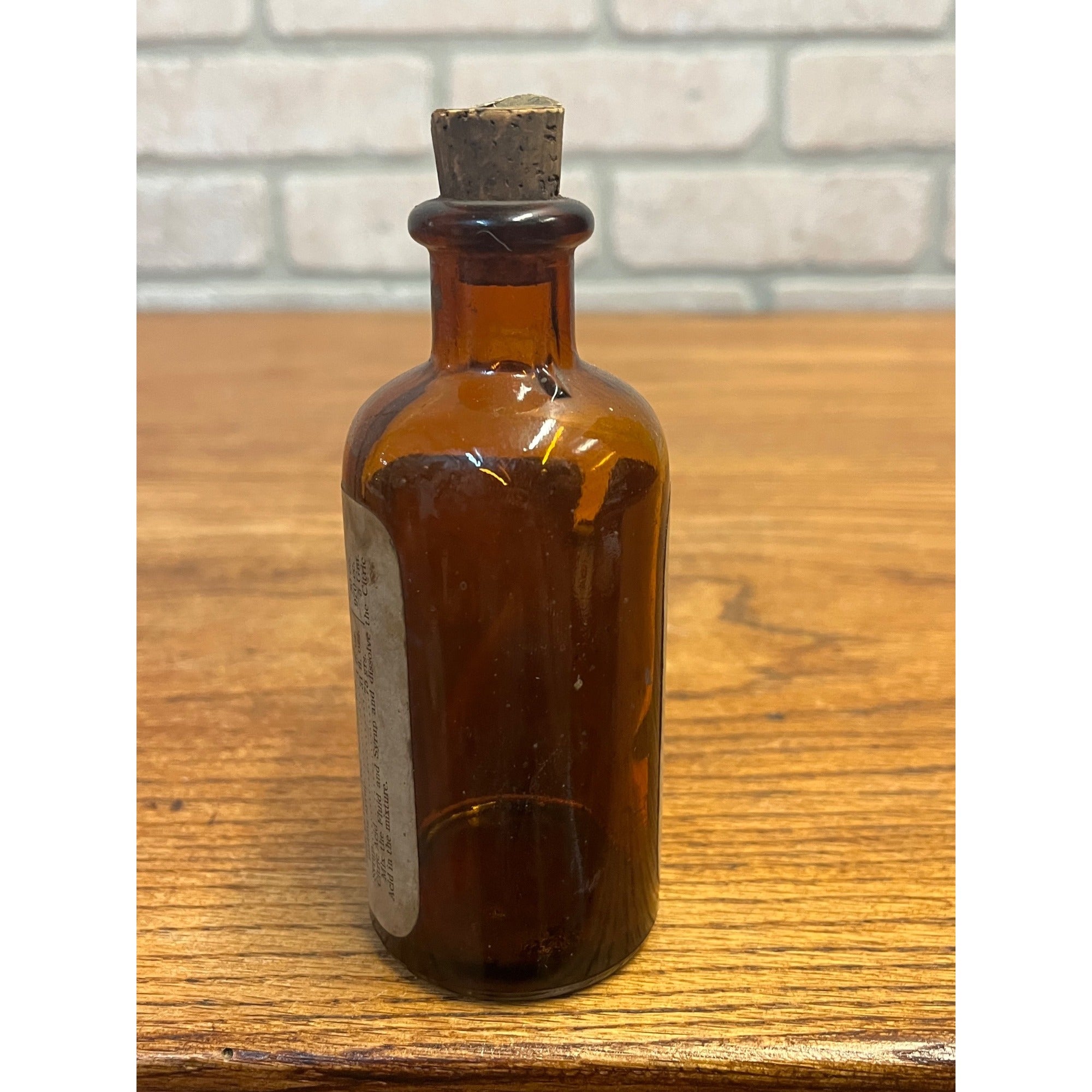 Vintage Eli Lilly Orange Peel Fluid Pharmacy Druggist Amber Glass Bottle 5"