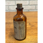 Vintage Eli Lilly Orange Peel Fluid Pharmacy Druggist Amber Glass Bottle 5"