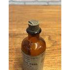 Vintage Eli Lilly Orange Peel Fluid Pharmacy Druggist Amber Glass Bottle 5"