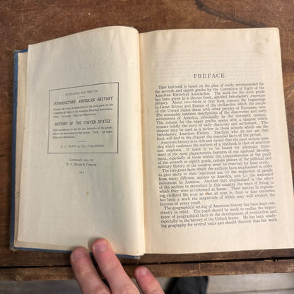 HISTORY OF THE UNITED STATES ANTIQUE HC BOOK 1913 BOURNE AND BENTON